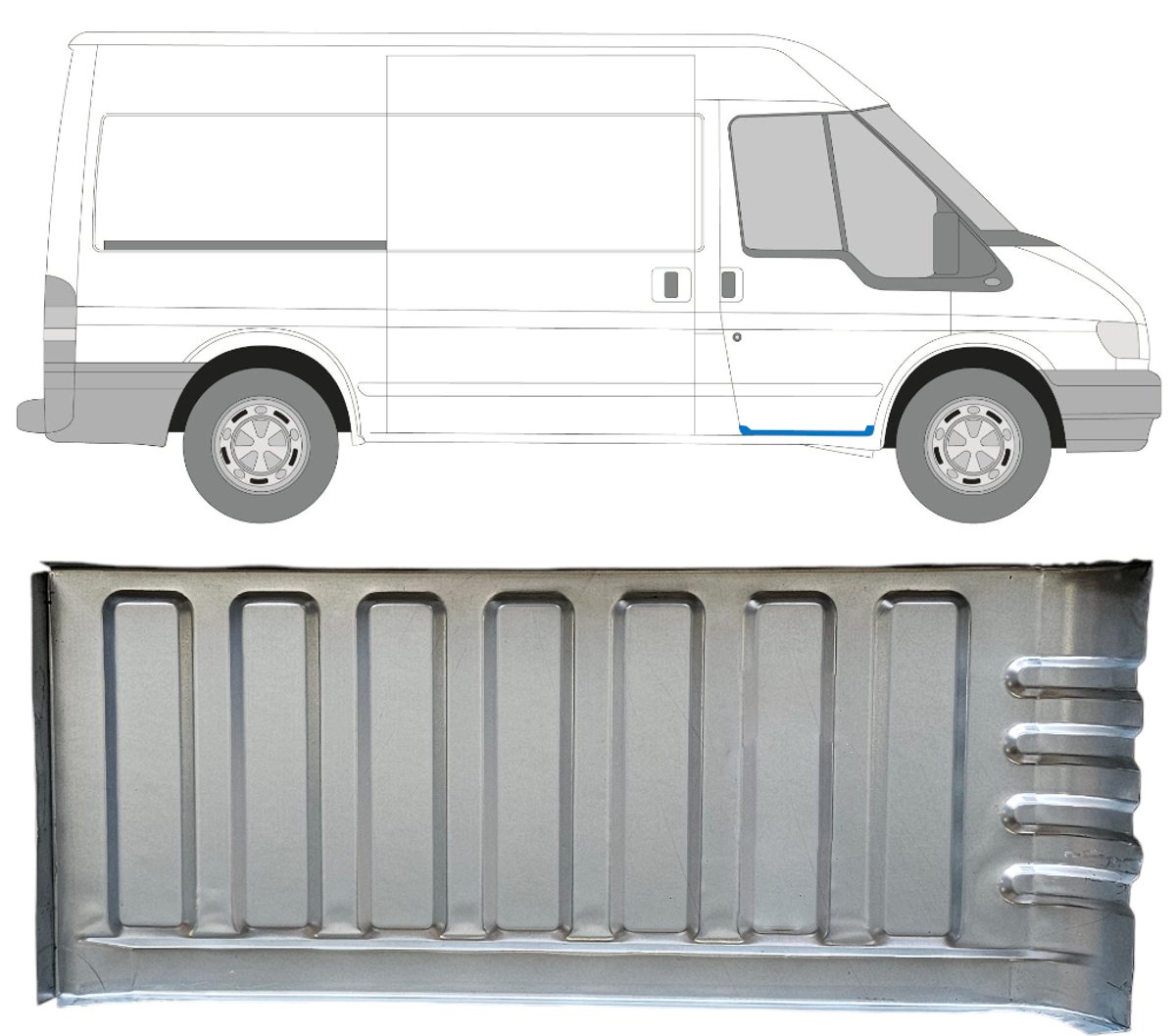 Instapplaat voor Ford Transit 2000-2013 / Rechts