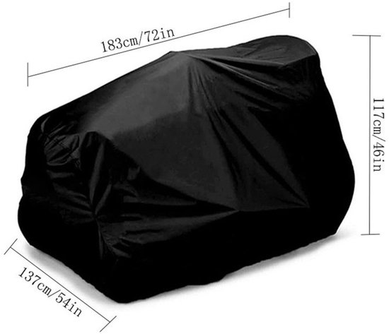 183×137×117 cm - Buitenhoes voor grasmaaier - Hoes voor zitmaaier - Waterdichte hoes voor tractor - Stevige 420D polyester Oxford-stof - Zon- en waterbestendig - Voor uw zitmaaier van Merkloos	 — afbeelding 2