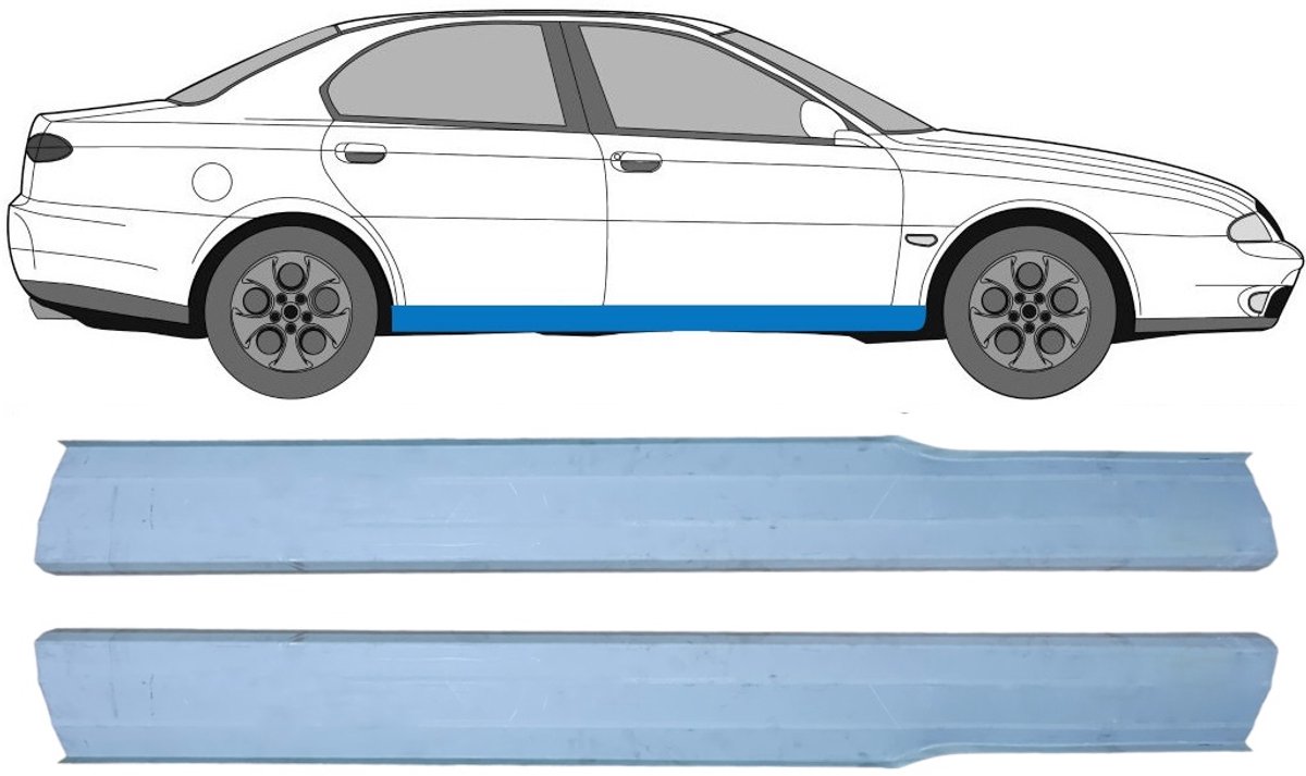 Reparatie dorpel voor Alfa Romeo 166 1998-2007 / Links + Rechts / Set