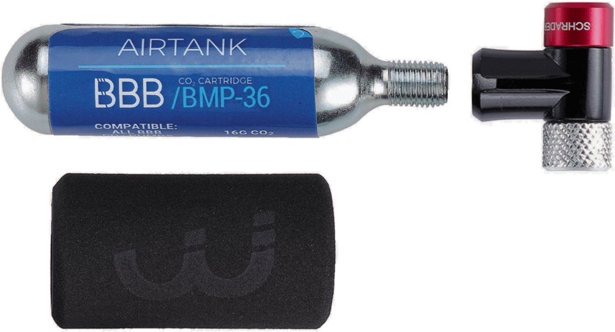 BBB Cycling AirSpeed Minipomp - Fietspomp Co2 Patroon - Pomp Fiets Mini - Zwart - BMP-32