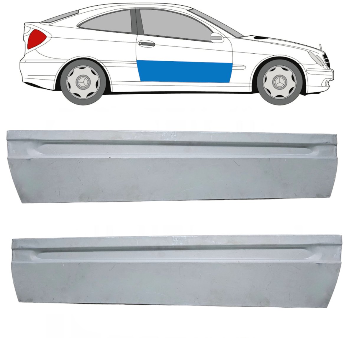Deur reparatiepaneel voor Mercedes CL-Class 203 2000-2008 / Links + Rechts / Set