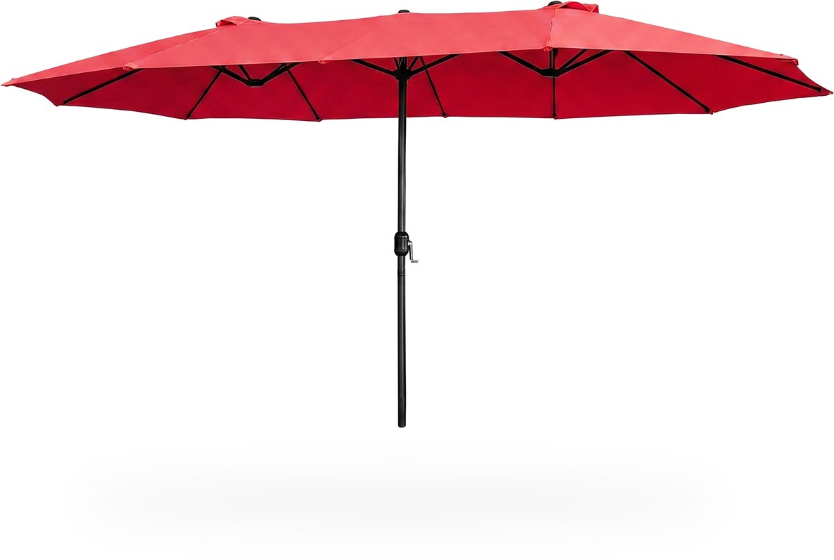 Grote Tuinparasol TILIA / Buitenparasol / Verstelbare Hoogte / UV-bescherming, Waterdicht / Rood / 460 x 270 x 245 cm