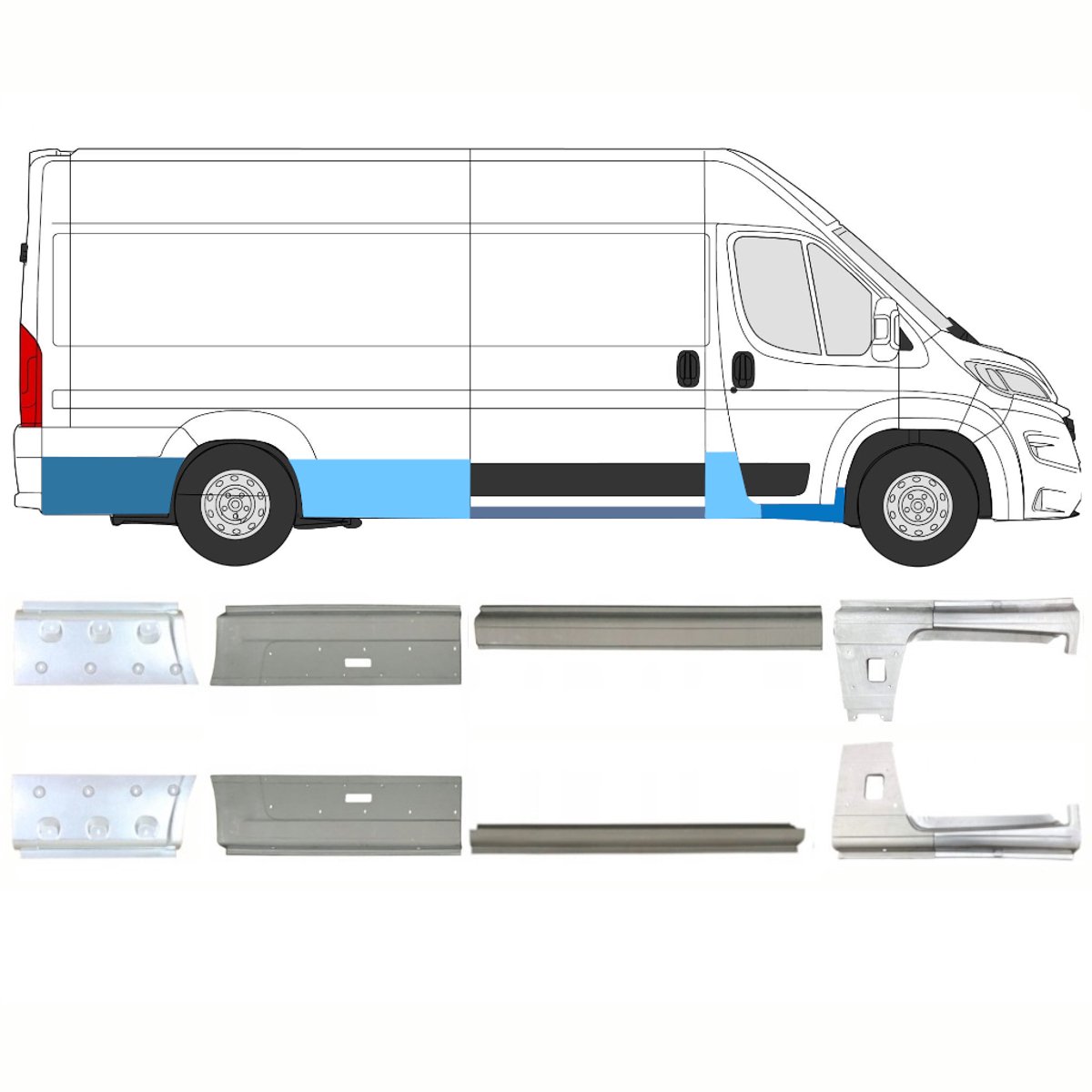 Reparatiepaneel set voor Opel Movano 2021-2026 / Links + Rechts