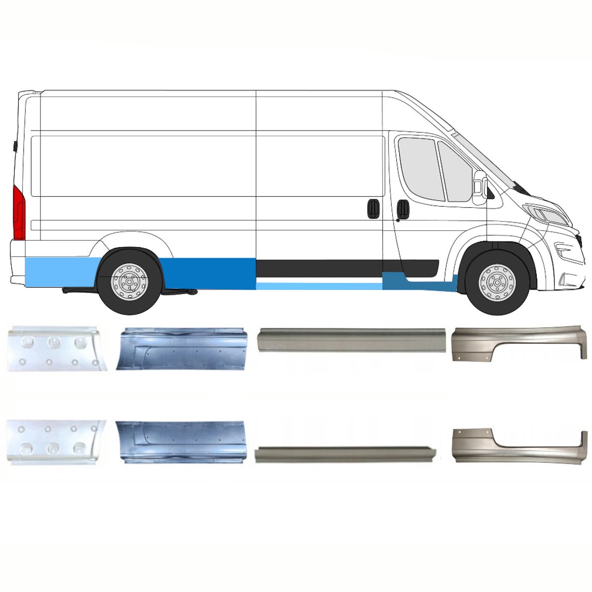 Reparatiepaneel set voor Opel Movano 2021-2026 / Links + Rechts