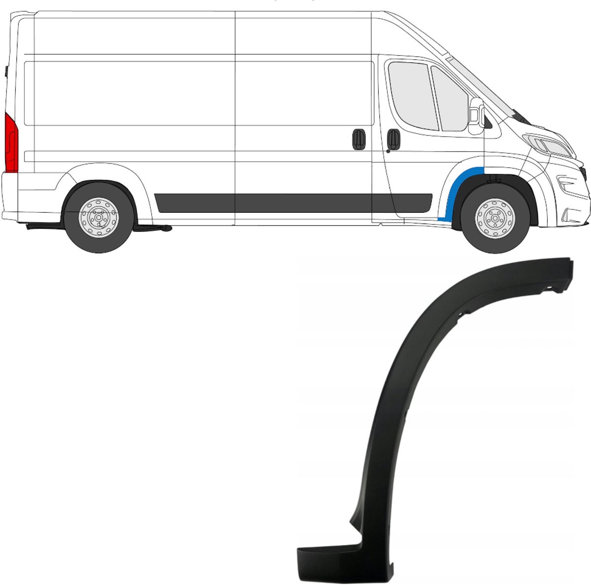 Spatbord sierlijst wielkast voor Opel Movano 2021- / Rechts