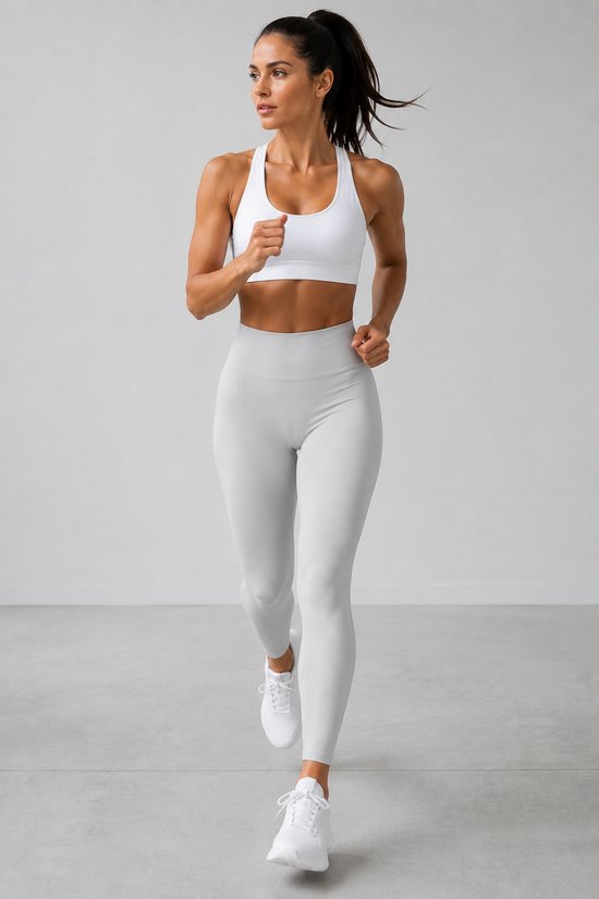 SparkNine Serenafit sportlegging - L - wit - hoge taille - zacht & comfortabel materiaal - tweede huid - stretch - buikcontrole — afbeelding 4