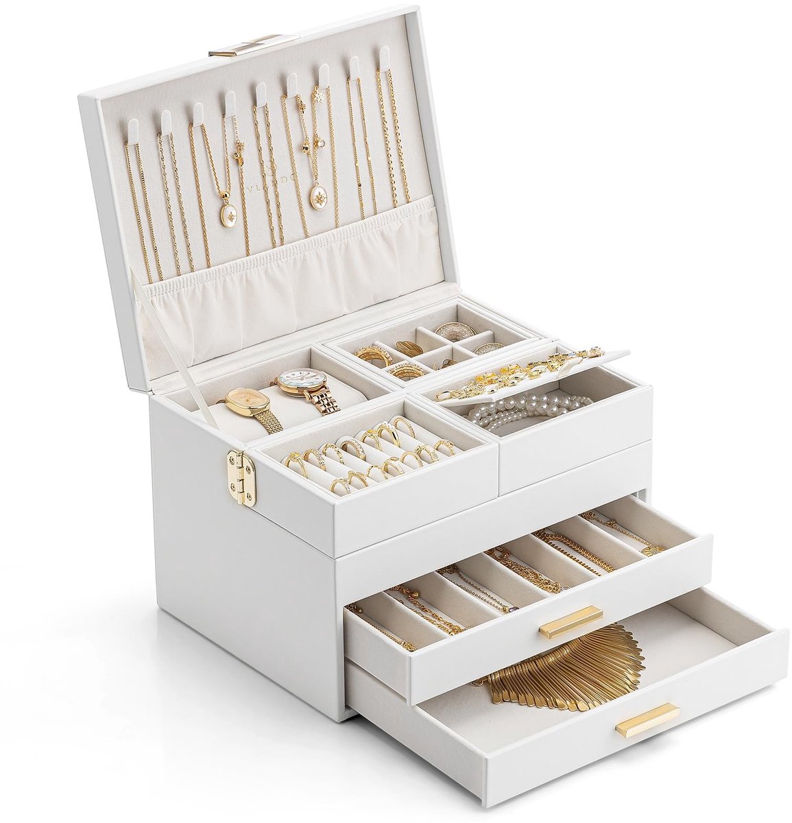 Dailygoods - Sieradendoosje Groot met 2 Laden - Elegante Sieradenopslag voor Dames