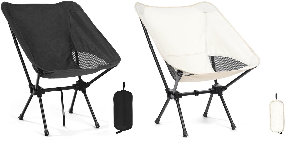Dailygoods- Campingstoel opvouwbaar - Lichtgewicht - Verstelbare hoogte - Compact - Draagvermogen 120 kg - 600D Oxford-stof - Vouwstoel
