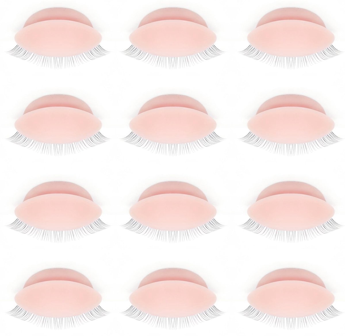 Dailygoods- Oogleden 12 Stuks - Vervangende Oogleden - Wimperoefenogen - Herbruikbare Wimperextensions - Siliconen - Realistische Tactiele Ervaring