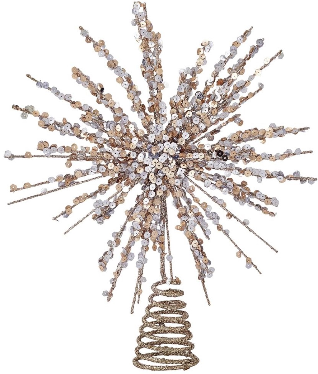 Dailygoods - Kerstboom Ster Topper met Verlichting in Champagne Goud