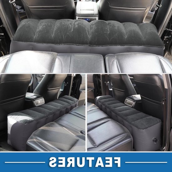 Comfortabele Auto Slaapmat voor Achterbank - Ideaal voor Naps, Reizen en Kamperen - Grijs Kleur — afbeelding 3