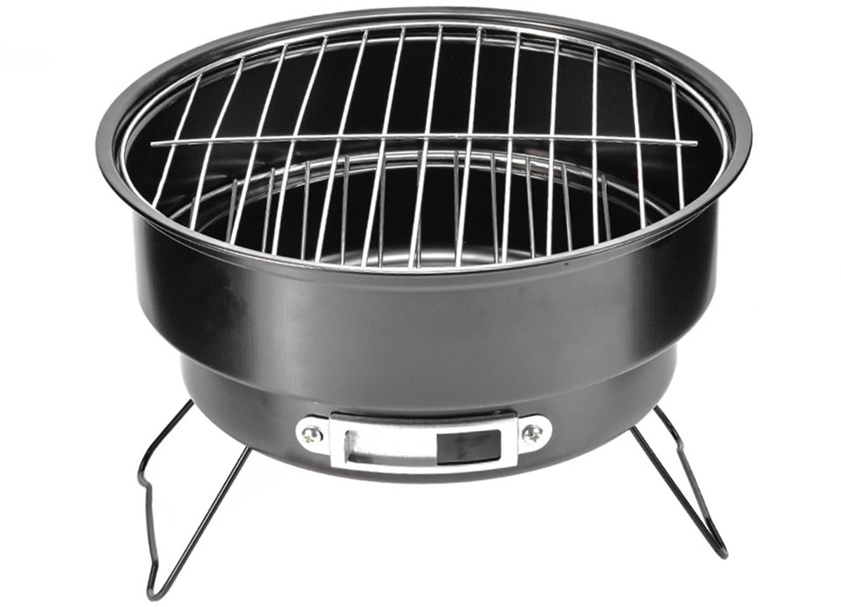 Dailygoods- Barbecue Draagbare Houtskool Grill - Roestvrij Staal - Opvouwbaar - Buiten Grill - Camping Grill - Handgreep voor Gemak