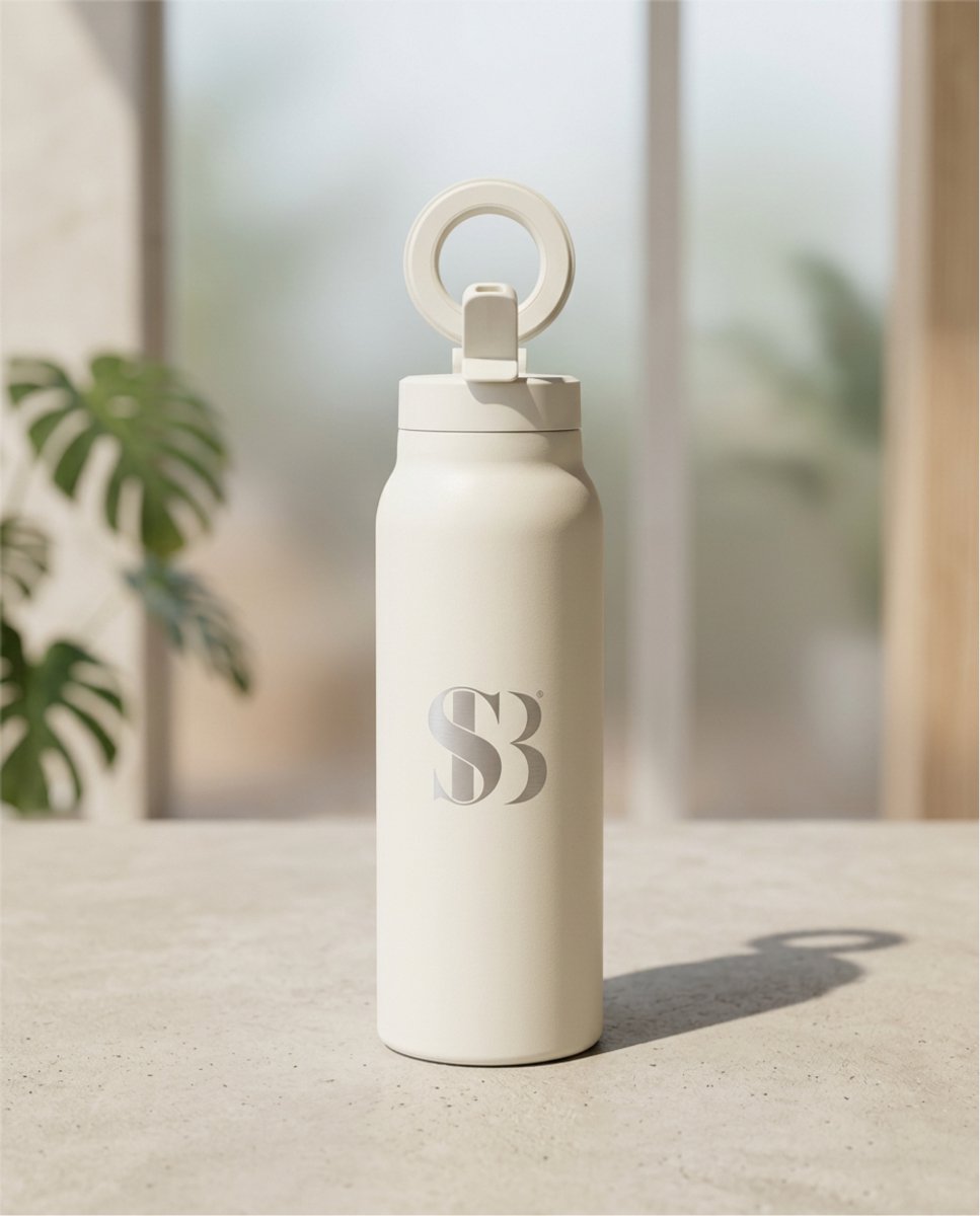 Special Balls Magnetic Phone Tumbler - Tumbler - 710ml (24oz) - MagSafe magnetische telefoonhouder - Warm 12u. Koud 24u. - Beige