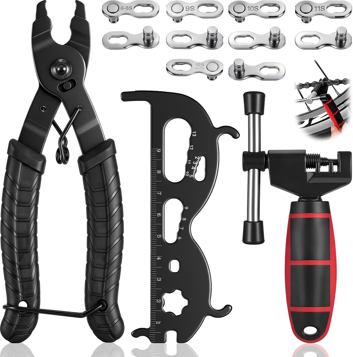 Dailygoods - Fietsketting Reparatieset met Roestvrij Stalen Gereedschap