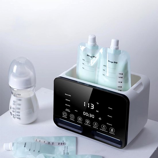 Flessenverwarmer met constante temperatuur - Flessensterilisator - Intelligente flessenverwarmer voor moedermelk - Met ontdooifunctie - Verwarming en sterilisatie op constante temperatuur - PP-materiaal - Europese standaard 220V - Wit — afbeelding 2