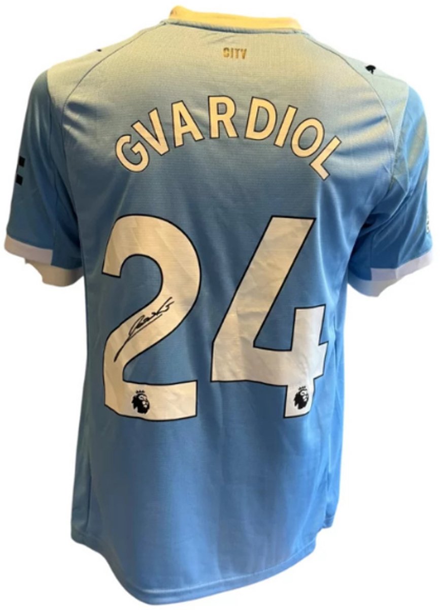 Joško Gvardiol gesigneerd Manchester City 25/26 thuis shirt