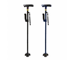 DR-HO'S Get Up & Go Wandelstok - Long variant - Set van 2 - Zwart & Navy - Opvouwbaar - Met LED-verlichting en Alarm - Verstelbaar 86-96 cm