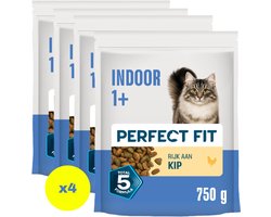 Perfect Fit Kattenbrokken - Indoor Adult - Kip - 4x750g