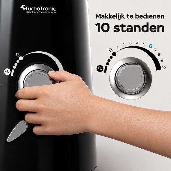 TurboTronic TT-006 / Keukenmachine - Staande Keukenmixer- keukenrobot -Foodprocessor - 5 Liter - 2000W - Zwart van TurboTronic — afbeelding 4