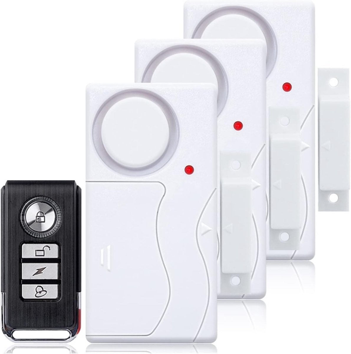 Draadloos Alarm Systeem - Deur Sensor Alarm - Huis Beveiligen - 105dB Luid Alarm - 85mm x 40mm - Wit