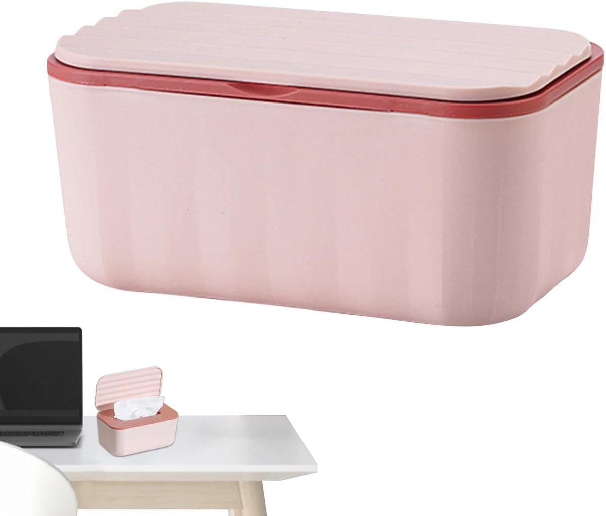 Baby Wipes Box - Wipes Houder - Multifunctioneel Opbergen - Voorkomt Uitdroging - 20x12x9.5cm - Roze