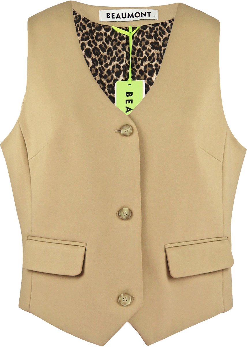Beaumont - lichtbruin gilet - maat 40