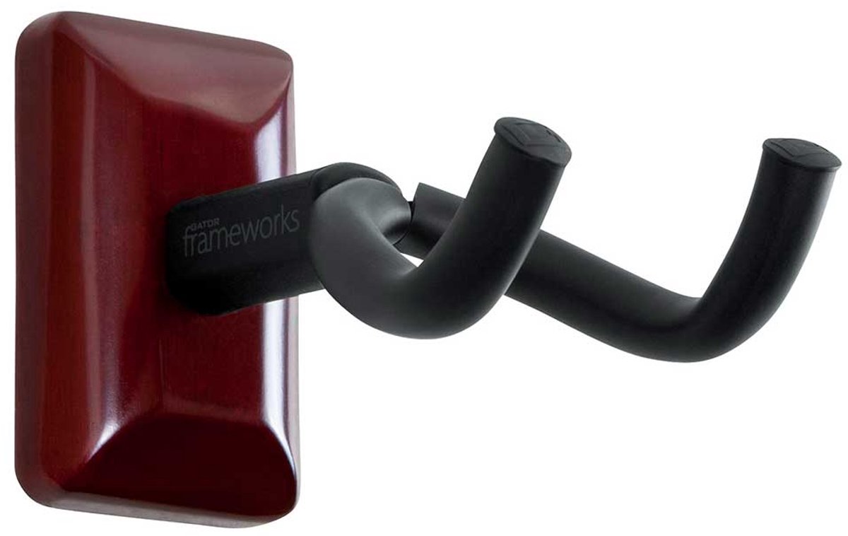 Gator Frameworks GFW-GTR-HNGRCHR Guitar Hanger Gitaar Muurbeugel Cherry/Kersenhout