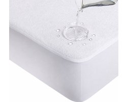 Ultracomfortabel Waterdichte Princess Matrasbeschermer Hoeslakenbadstof Matrasbeschermhoes- Incontinentie-Ademend-Zacht-Geruisloos-Antibacteriëel-Öko-Tex gecertificeerd-100% Veilig-Rondom Elastiek-Machine wasbaar- 2Persoons-160x200-cm-Wit