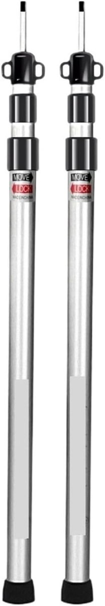 Telescopische Tentstokken - Verstelbare Luifelstokken - Kamperen Luifel Opzetten - 3 Secties Verstelbaar - 90-230CM - Zilver