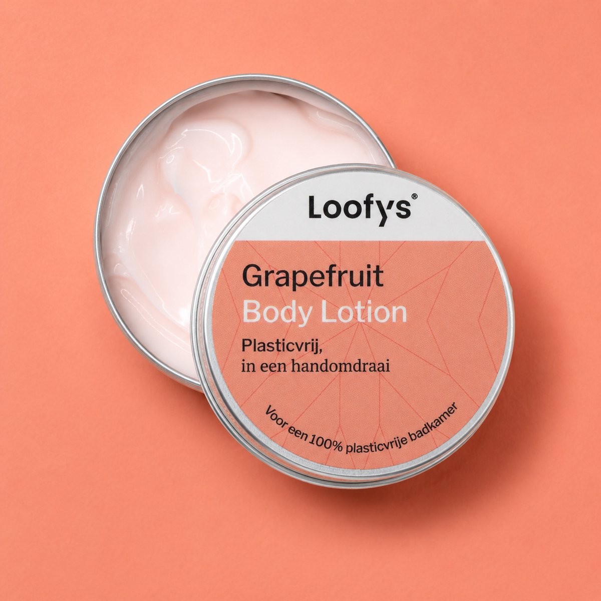 Loofys Body Lotion Grapefruit – Natuurlijke & Hydraterende Bodylotion – Plasticvrij, Vegan & Duurzaam – Herbruikbaar Blikje – 150g