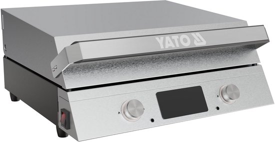 Yatomi Elektrische Tafelgrill - 2300W - Gietijzeren Plaat 47x33cm - 2 Snel Regelbare Zones - Met Kerntemperatuurmeter / Vleesthermometer & LED Display - RVS — afbeelding 3