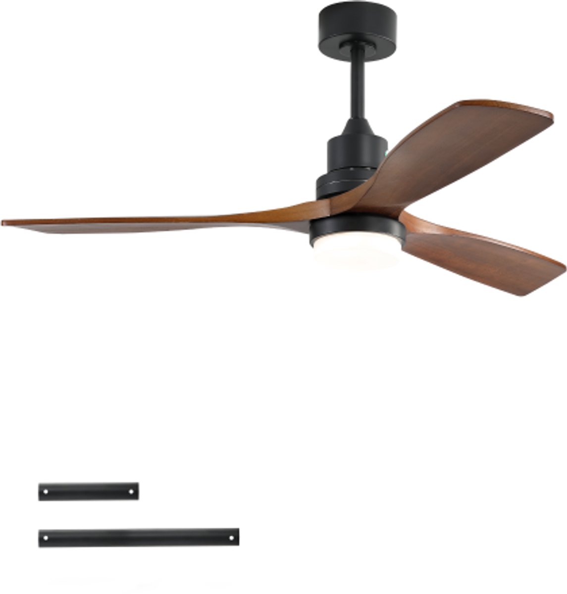 Plafondventilator Met Lamp - Met verlichting - 132 cm - 6 snelheden, afstandsbediening, omkeerbare energiebesparende DC-motor