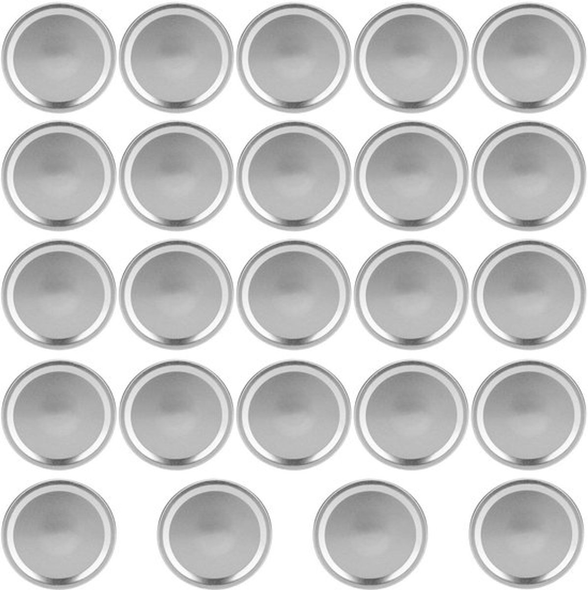 Allecto - Ronde Stalen Deksel - 24pcs voor Weckpotten - Voedselversheid - Brede