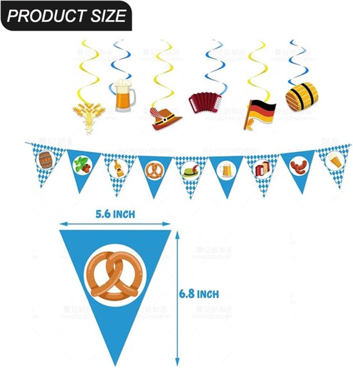 Allecto Plus - Oktoberfest Decoratieset met Beierse Wimpelketting en Bavaria