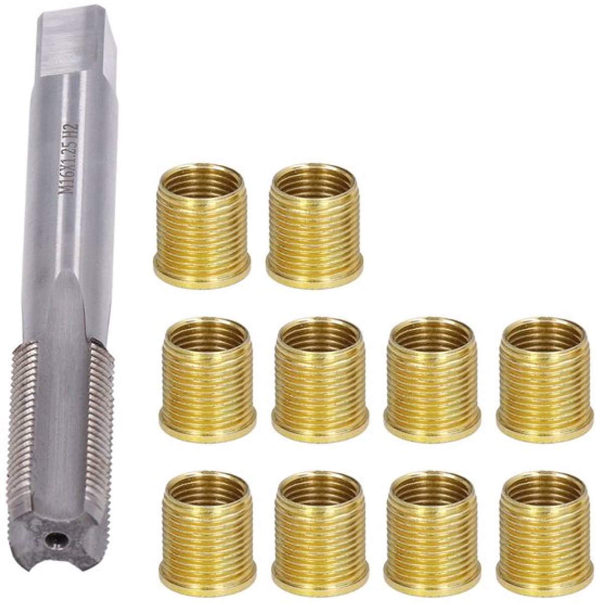 Dailygoods- Binnendraad Inzetstuk M14 x 1.25 - 10 Stuks - Roestvrij Staal