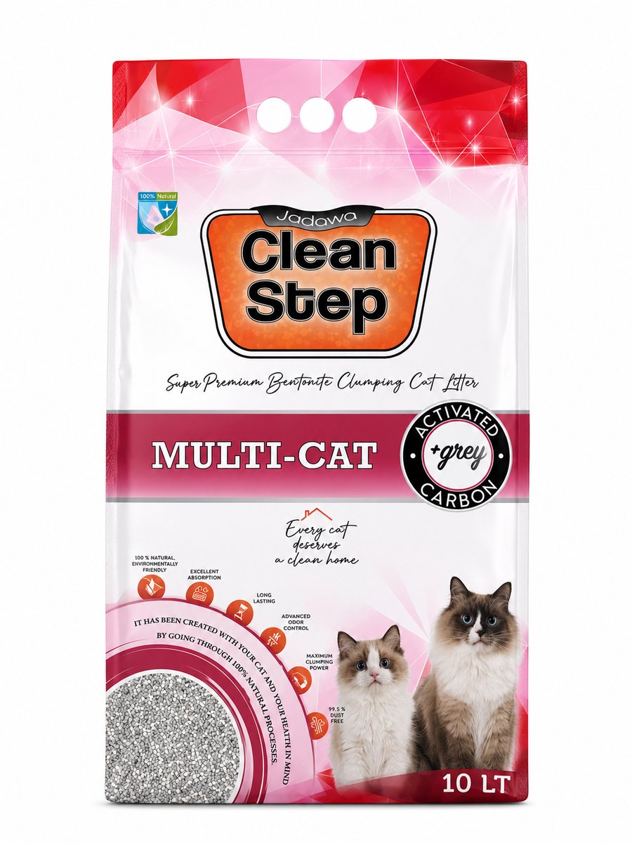 Jadawa - Clean Step 100% Natuurlijk (2x10 Liter) - Kattenbakvulling - Multi Cat voor alle Kattensoorten - 99.5 % Stofvrij kattengrind - Kattenbakvulling klontvormend van Jadawa