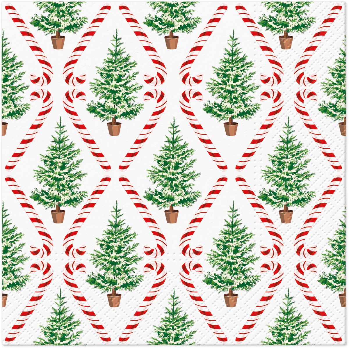 Lunch servetten - Candy Cane Forest - Kerstservetten - Kerstbomen