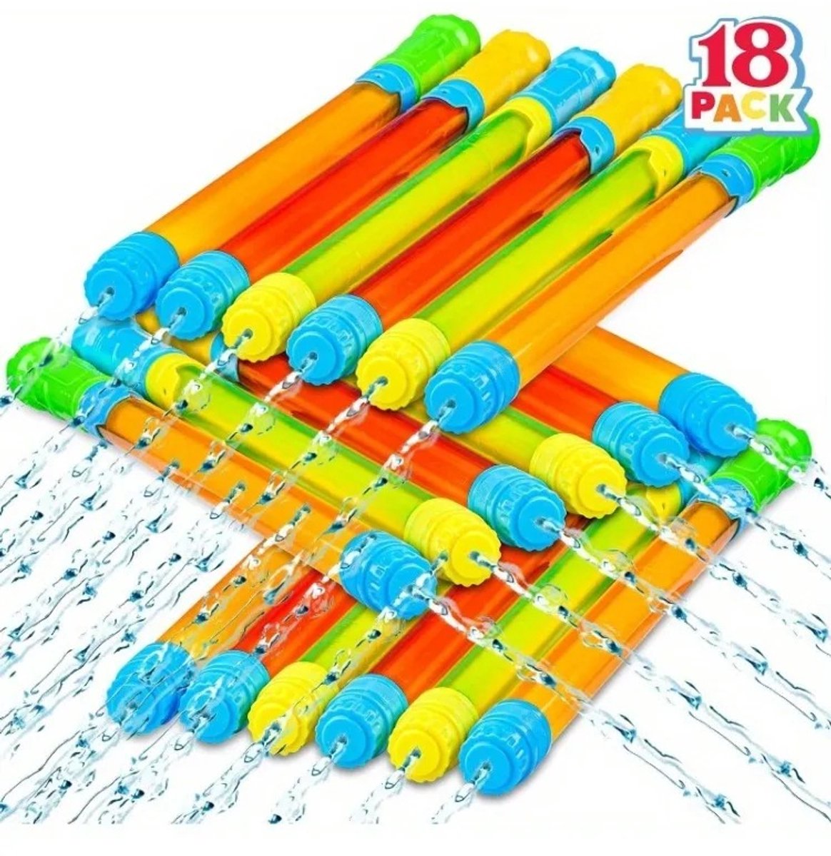RosaBloom waterpistool - Super soaker - Waterkanon - Waterspuiter - 18 stuks - Grote schietafstand - Duurzaam plastic - 41cm - Multicolor