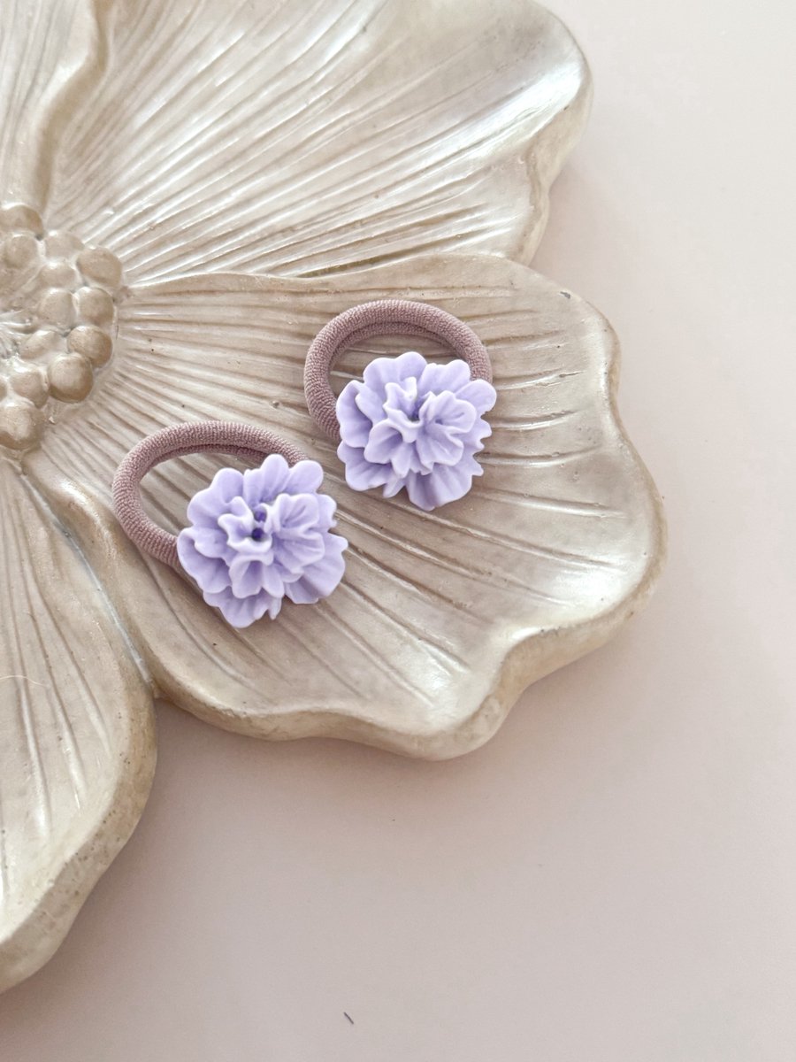 Haarelastiek Bloesem - Lila - Haarelastieken voor Meisjes & Kinderen - Haarelastiekjes - Haaraccessoires voor Peuters & Kleuters - Haarelastiek