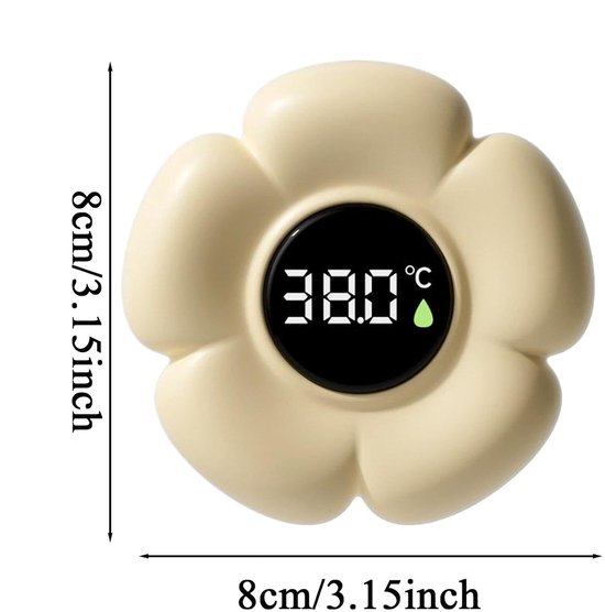 Baby Badthermometer - Watertemperatuurmeter met Led Scherm - Luxe Badthermometer voor Baby & Kind - 3D Bloemen Ontwerp - IP67 Waterdicht - 0°C tot 80°C - Wit — afbeelding 5