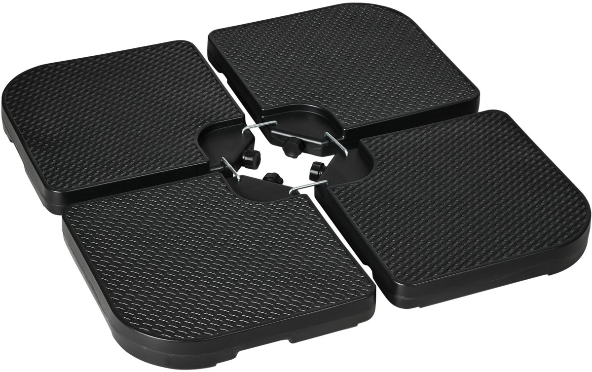 Parasolgewichten – Set van 4 – Tot 80 kg – Zwart