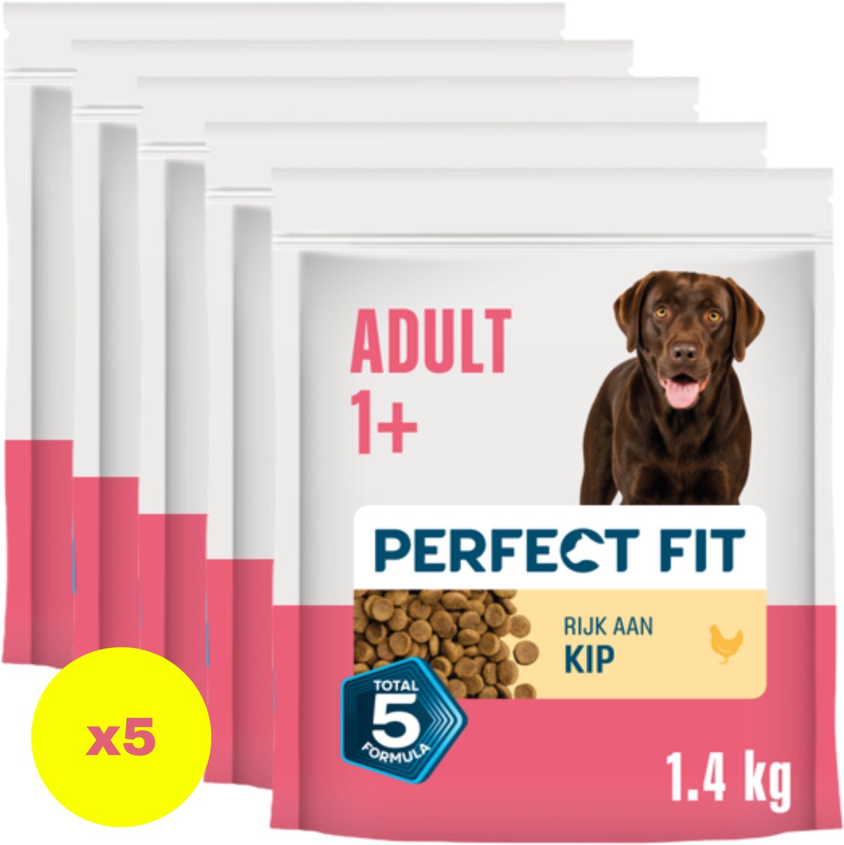 Perfect Fit Hondenbrokken - Adult - Kip - 5x 1.4kg