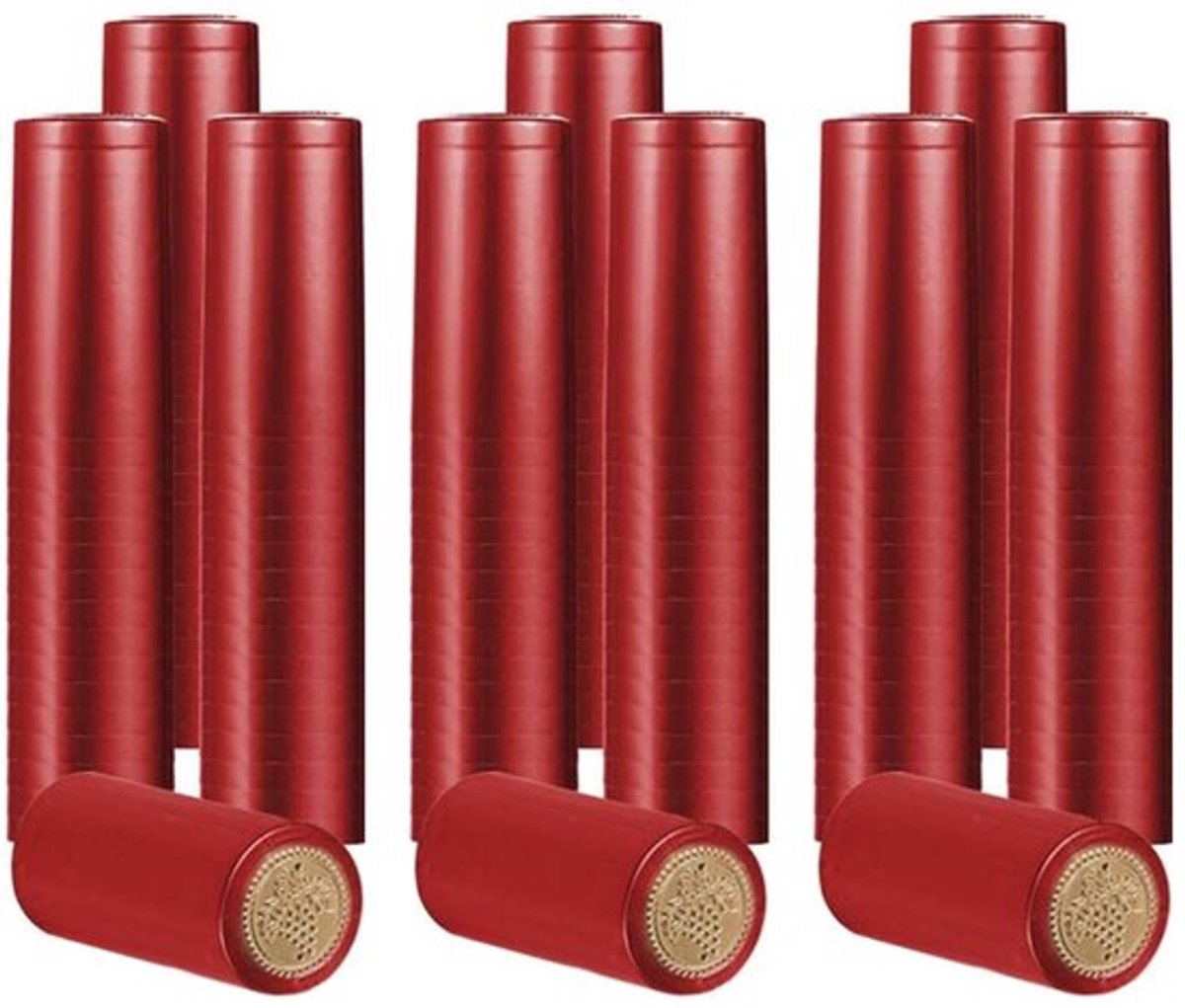 Allecto - Wijnfles krimpdop - 120 stuks - PVC afdichting - Rood - Wijnkelder