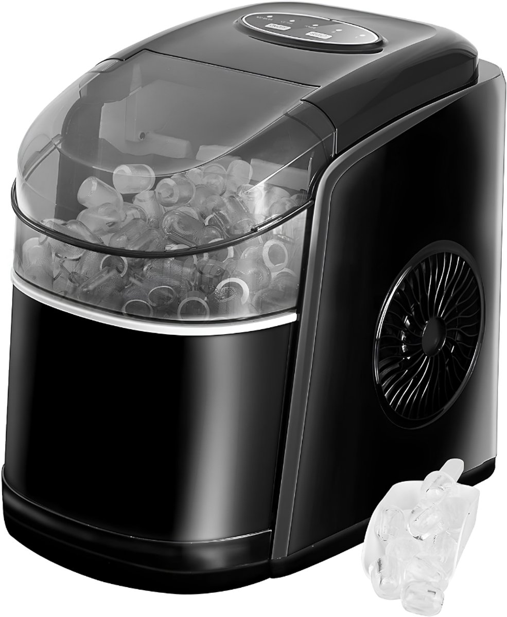 SP® Ijsblokjesmachine - 6 Minuten Productietijd - Ijsklontjes Machine - Ijsblokjesmakers - Zwart - 35cm x 23cm x 32cm