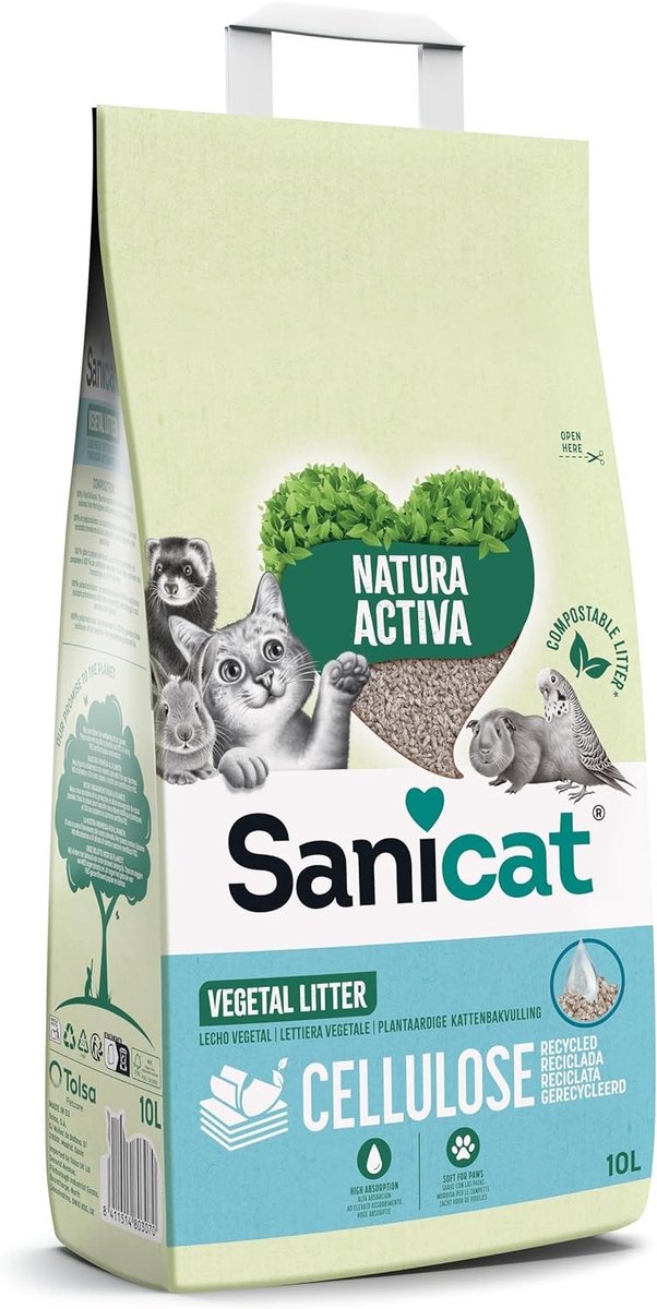 Absorberende Kattenbakvulling - Composteerbaar - Natuurlijk Absorberend - Zacht voor Dieren - Voor Katten en Kleine Huisdieren