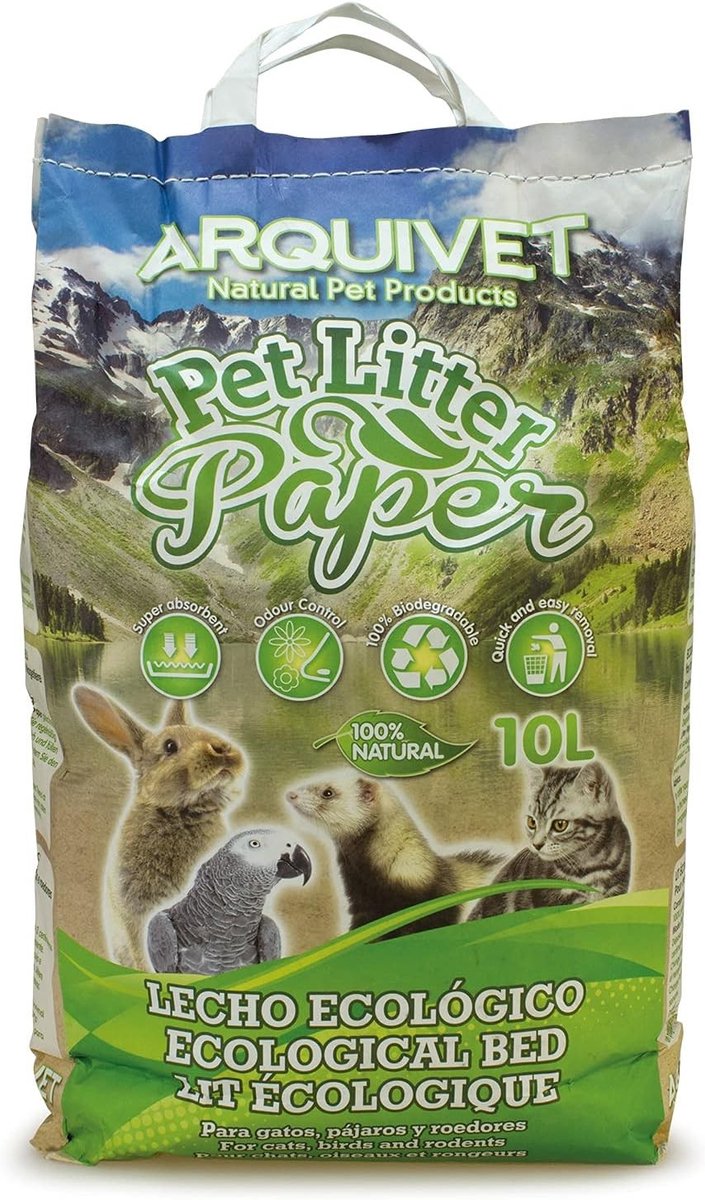 Huisdier Litter Paper - Gerecycled Papier - Superabsorberend - Biologisch Afbreekbaar - Voor Katten, Knaagdieren en Vogels