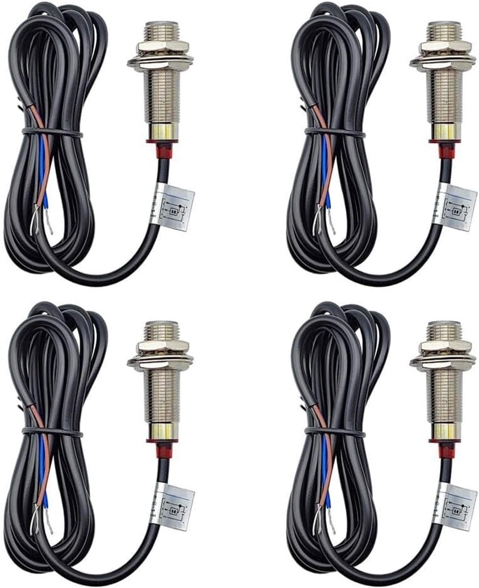 Hall Effect Sensor - NPN Schakelaar - Metaal Detectie - LED Indicator - 10mm Afstand - Zilverkleurig