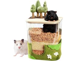 Hamster Bad Box - Kleine Dier Habitat - Graven en Klimmen - Voer Groeven Ontwerp - 17.5 x 21 cm