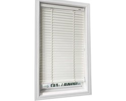 Houten jaloezieën - Raambekleding lamellen - Lichtregulering privacy - Soepele bediening koord - 115x130cm - Natuurlijk