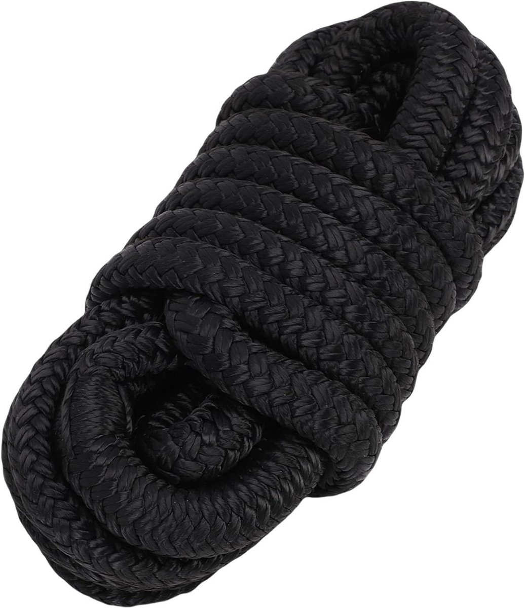 Boot Touw - Aanleglijn - Veilig Aanleggen - Dubbel Gevlochten Nylon - 4.5 Meter - Zwart